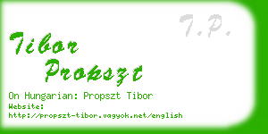 tibor propszt business card